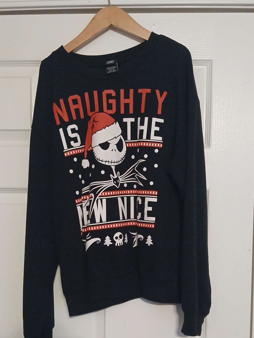 Kids Black Long-Sleeve Holiday Graphic Top - Naughty Is The New Nice